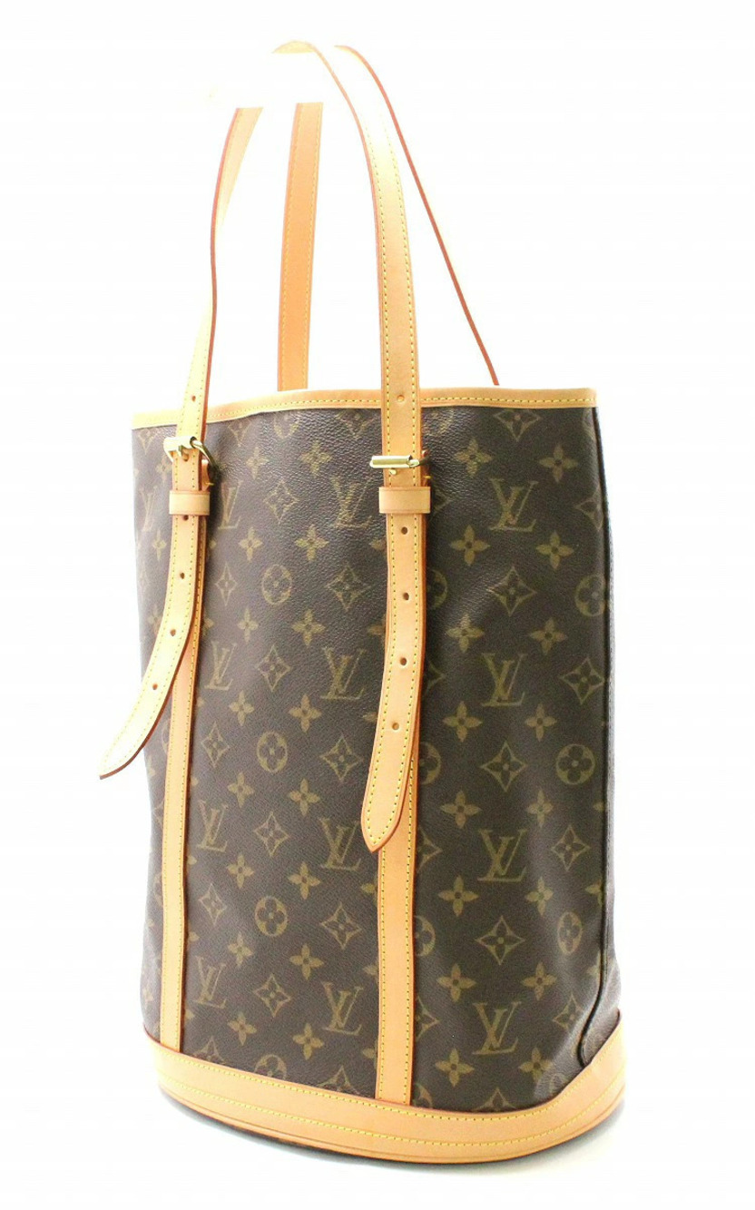 Louis Vuitton Clutch Bag Monogram Shoulder Bucket Tote Brown